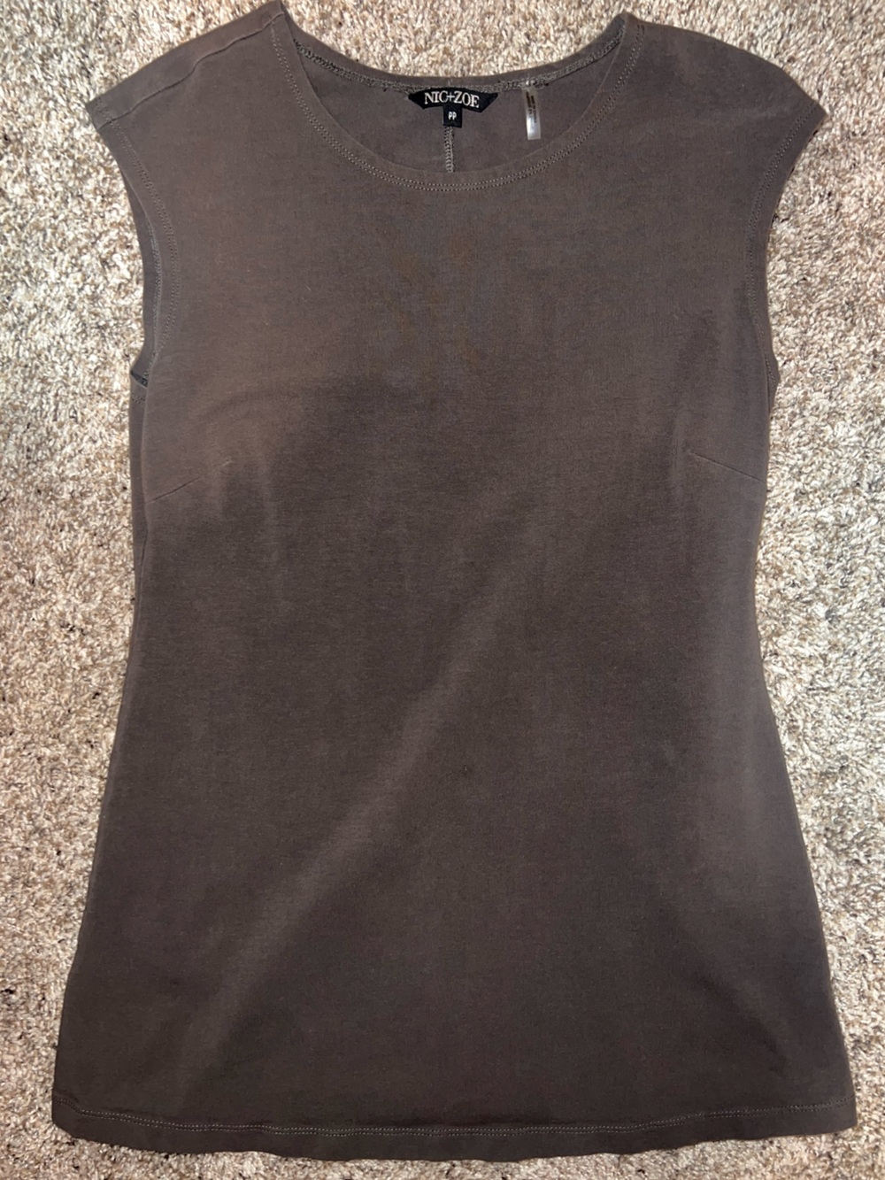 NIC+ZOE Sleeveless Basic Tank Top Brown M Cotton Joah Brown Skims Anthropologie
